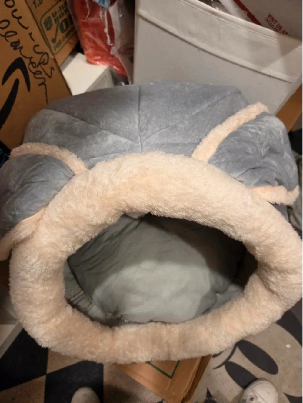 Bunny ears and tail cat bed large